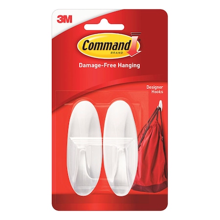 3M 3M Command Medium Plastic Designer Hooks 3.125 in. L 2 pk 17081ES